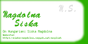 magdolna siska business card